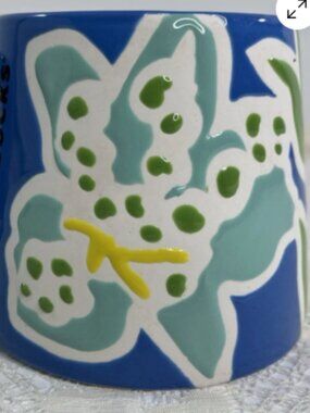 Starbucks Solid Blue Ceramic Mug with Handle